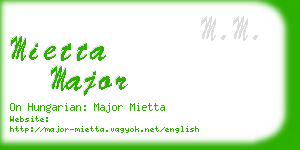 mietta major business card